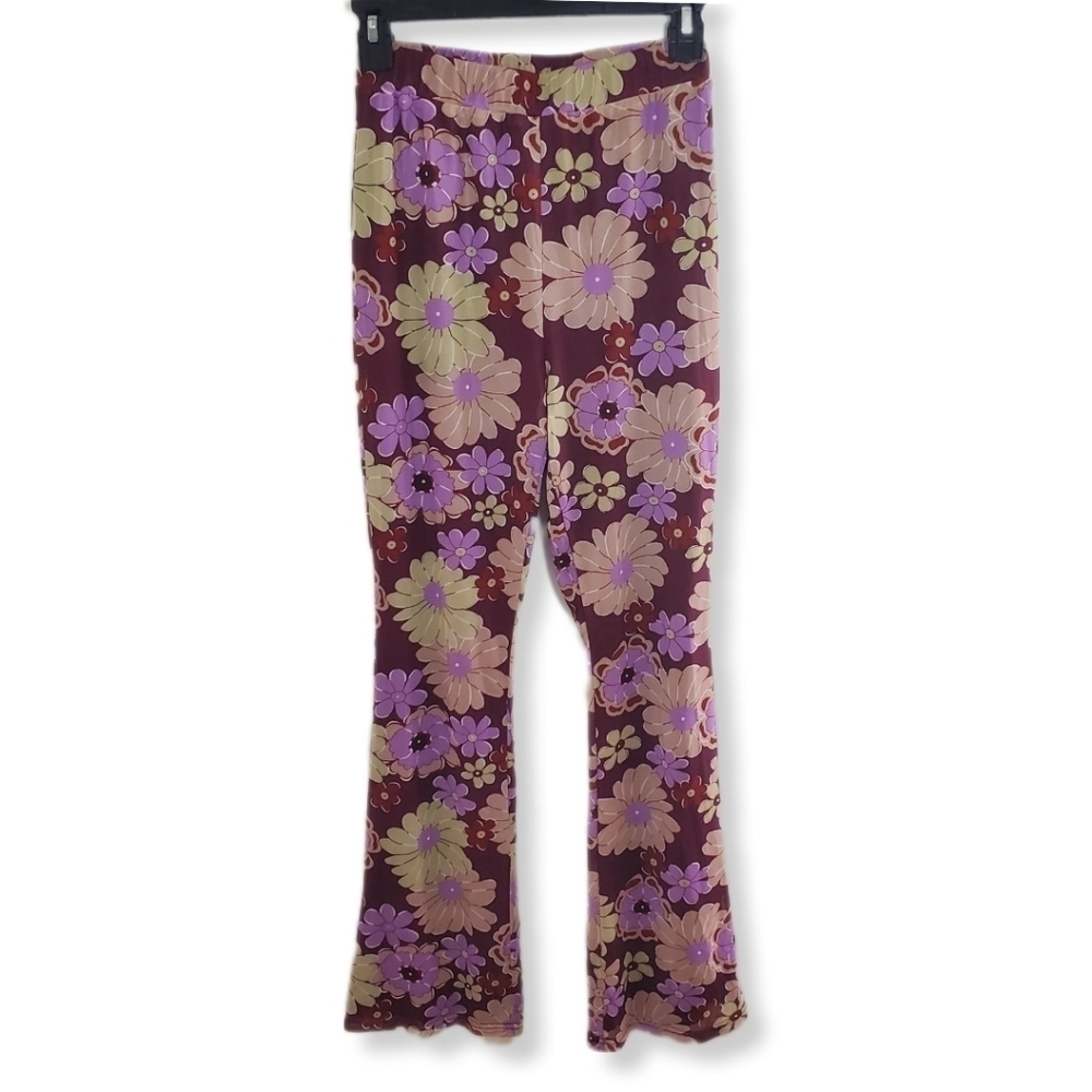 Princess Polly Retro Floral Flare Leg Lined Pants Sz 6